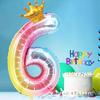32inch Number Foil Balloons 1 2 3 4 5 6 Years Old Kid Boys Girls Crown Happy Birthday Balloon Baby Shower Decor Supplies