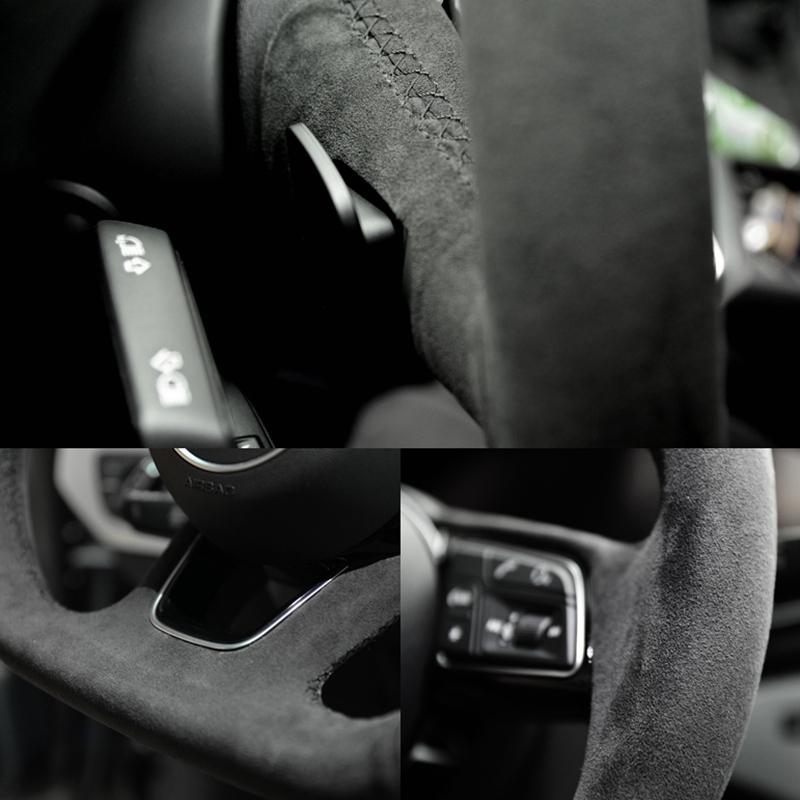 Car Steering Wheel Braid Cover Suede 100% Fit For Mercedes Benz S-Class W223  C-Class W206  E-Class W213