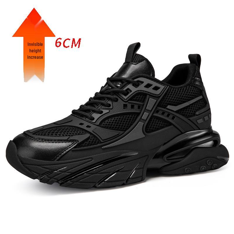 Men's Autumn Shock-Absorbing Sports Shoes 6.8CM Elevation - Breathable Casual Dad Sneakers with Thick Sole.