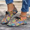Fashion Shoes for Women 2025 New Versatile Lace Up Large Size Women's Flats Outdoor Breathable Casual Light Flat with Shoes Ladies