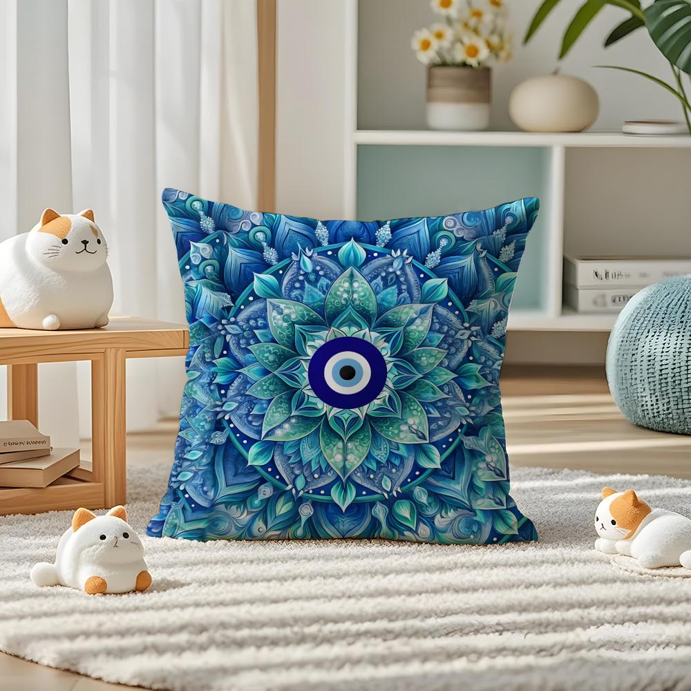 Custom EEvil Eye Luxury Pillow Case Silky elegant Comfort Sofa Bed Invisible zipper