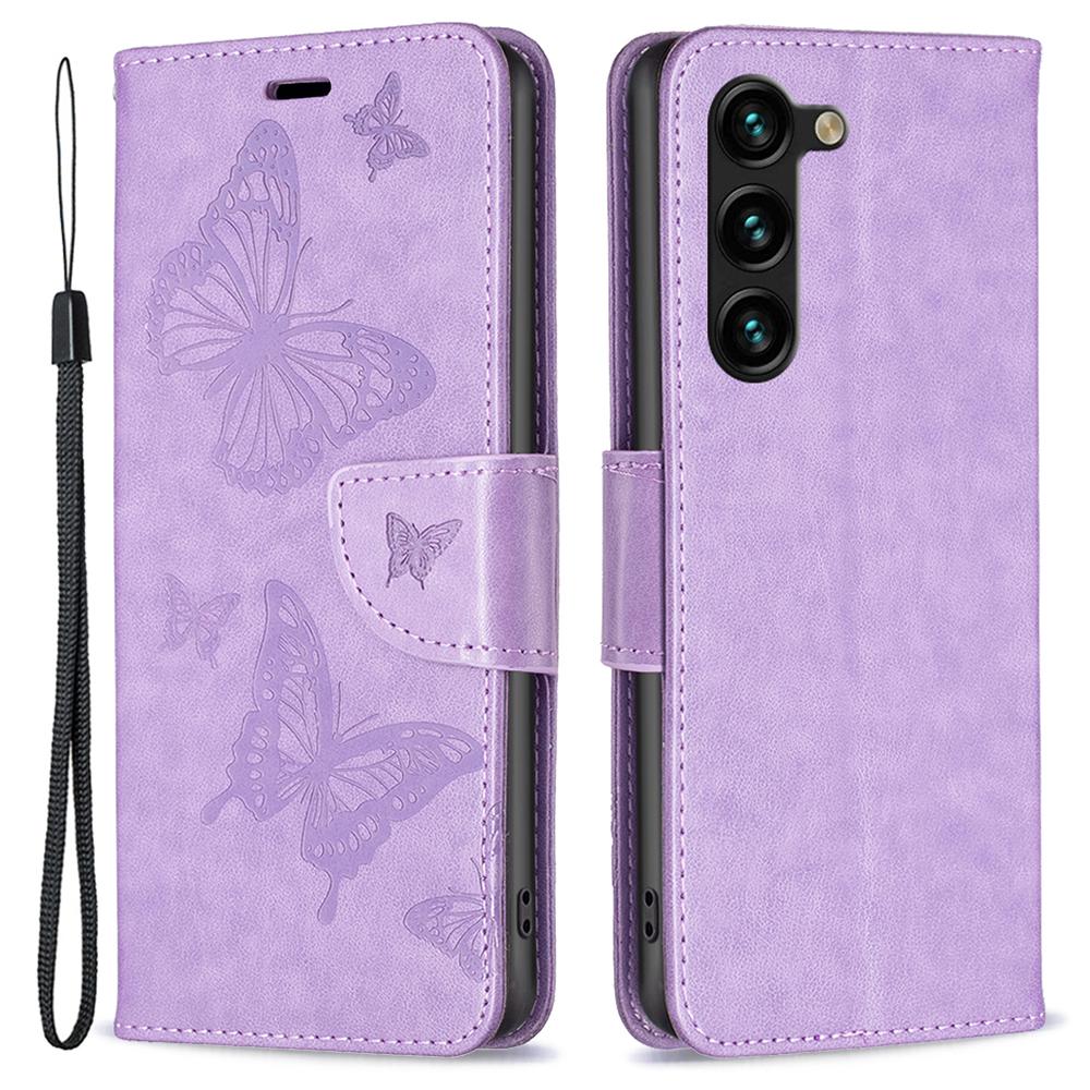 For Samsung Galaxy S25+/S24+ Case Butterfly Imprinted PU Leather Wallet Cover