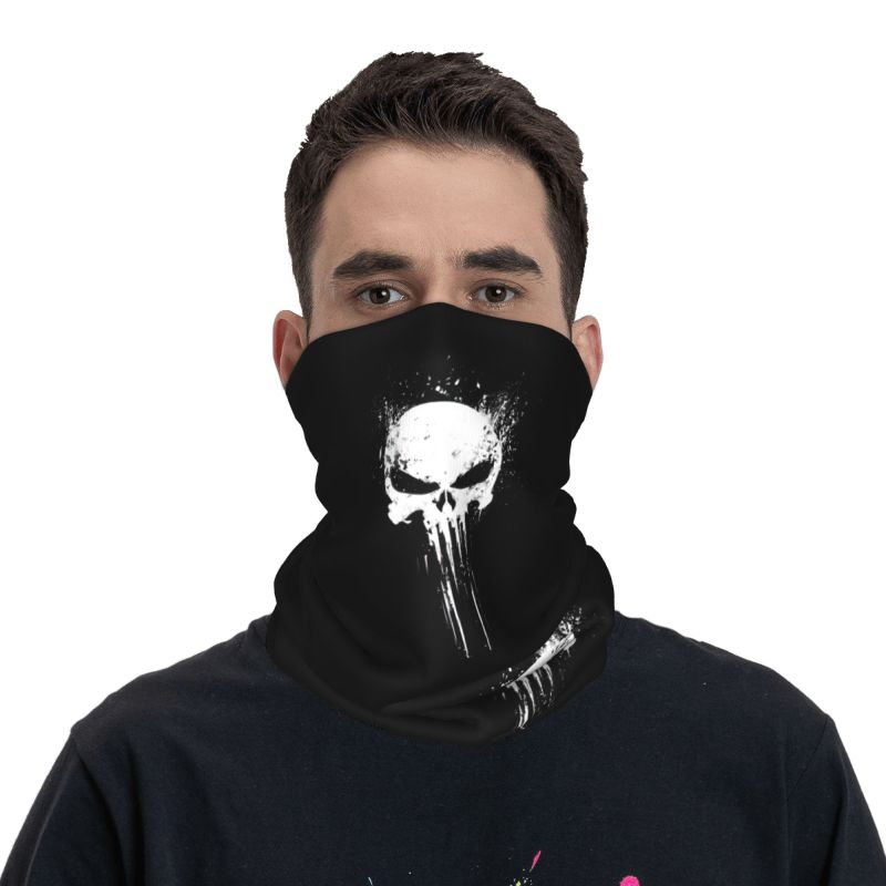 Skeleton Skull Print Winter Headband Neck Warmer Women Men Hiking Camping Riding Tube Scarf Heavy Metal Face Bandana Gaiter