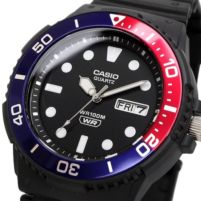 Casio STANDARD Quartz Watch MRW-230H-1E2V Men's Black & Pepsi Bezel