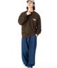 NEW ERA Sweatshirt Crew Neck Box Logo Embroidery Walnut XXL