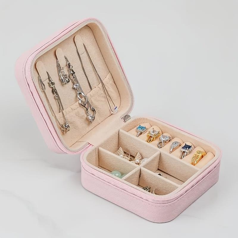

Элегантная мини-коробка-органайзер для украшений - Портативный дорожный кейс для серег, ожерелий, колец Идеальный подарок для женщин и девушек