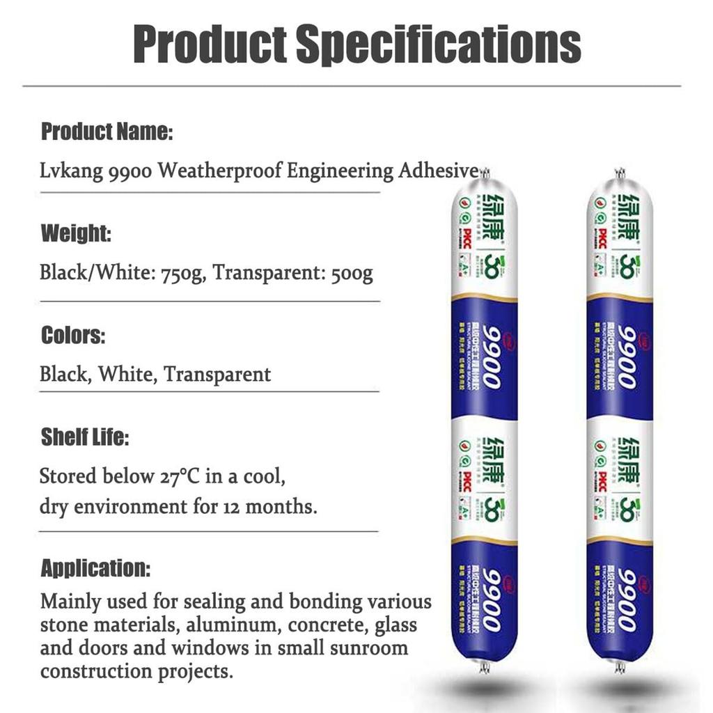 Silicone Sealant DH-9900 High Temperature Resistant for Bathroom Roof Wall Crack Waterproof Indoor Outdoor Permanent Sealant