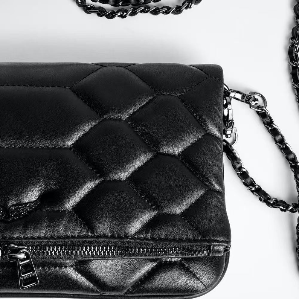 ZV bag French foreign trade new snake pattern shoulder messenger women's bag diamond women's bag wing bag top flip bag