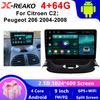 X-REAKO Car Video Player for  Peugeot 206 2004-2008 GPS Navigation Built-in Dsp Carplay Autoradio Android Head Unit