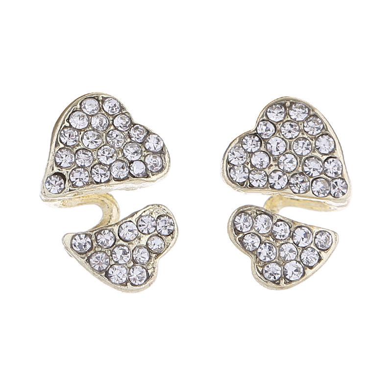 Stylish Faux Diamond Heart Stud Earrings for Women – Trendy High-End Fashion Accessory