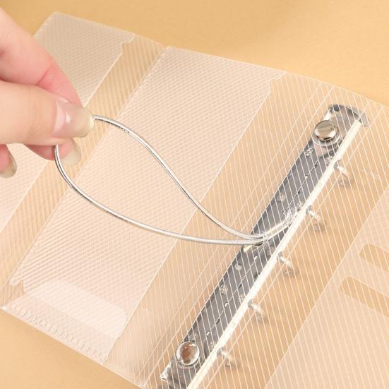 Transparent Trifold Binder A6 A7 M5 Binder, 5/6-Rings Refillable Loose Leaf Folder Folder, Planner Budget Notebook Cover for School, Office, Meeting