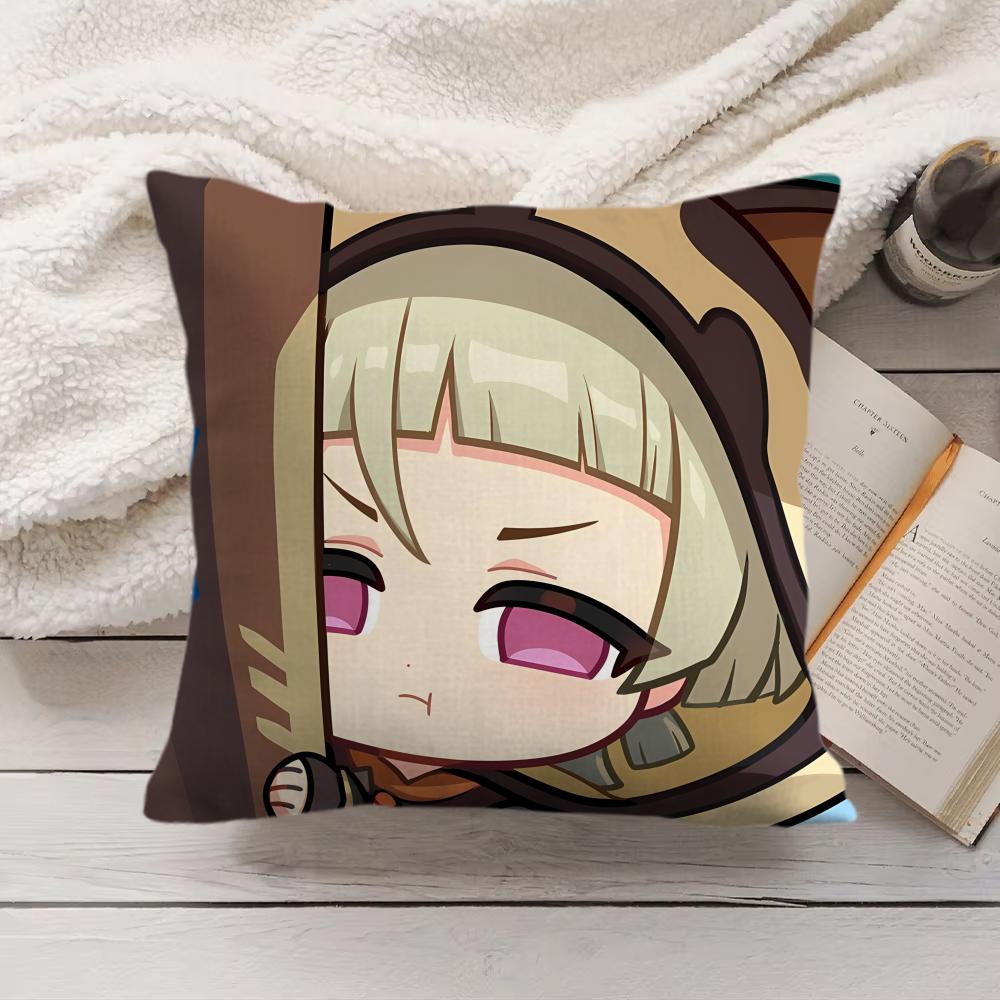 Sayu Genshin Impact Cute Cushion Cover Silky Short Plush Invisible Zipper Dustproof Sofa Pillow Case For Home Decor