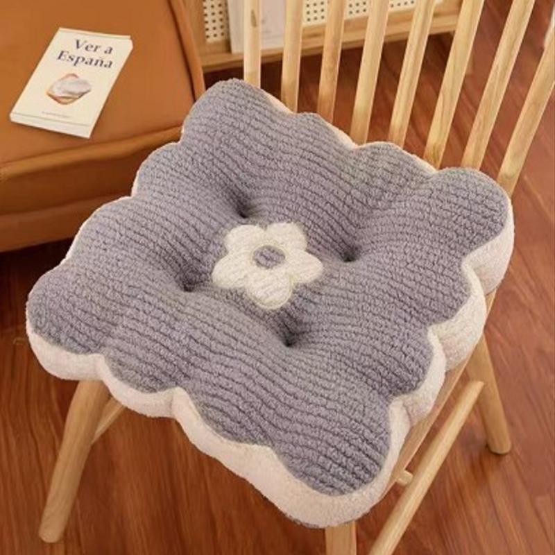 Neues Einfarbiges Schlichtes Keks Bequemes Kissen Rundes Taillenschutzkissen Bürositz Quadratisches Atmungsaktives Kissen Geschenk