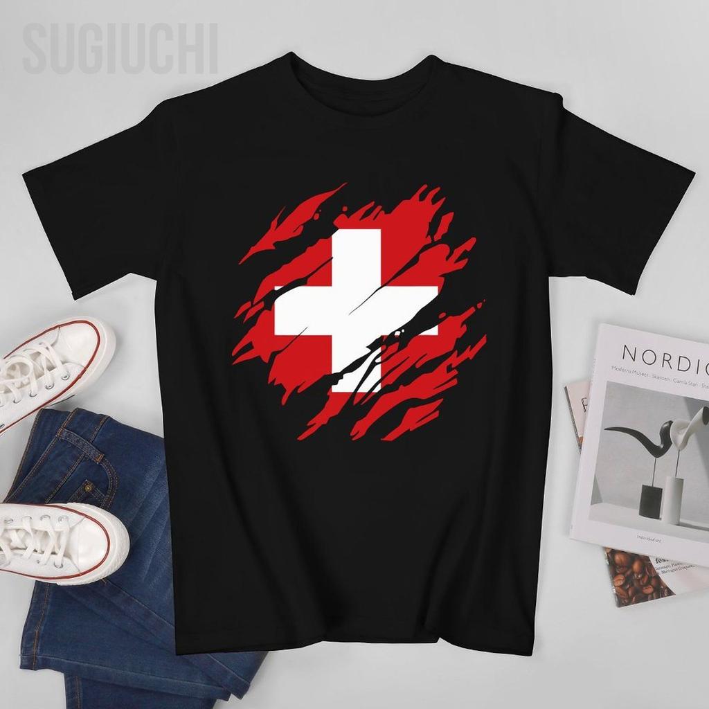 Unisex Unisex Swiss Flag Switzerland Tshirt Tees Oneck T Shirts WoUnisex Boys 100 Cotton TShirt