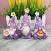 Miniature Mushroom Flower Figurines 3PCS Lavender Gnome Elf Set, Resin Spring Floral Decor Butterfly Set Tray Ornaments, Decorative Statues for Patio