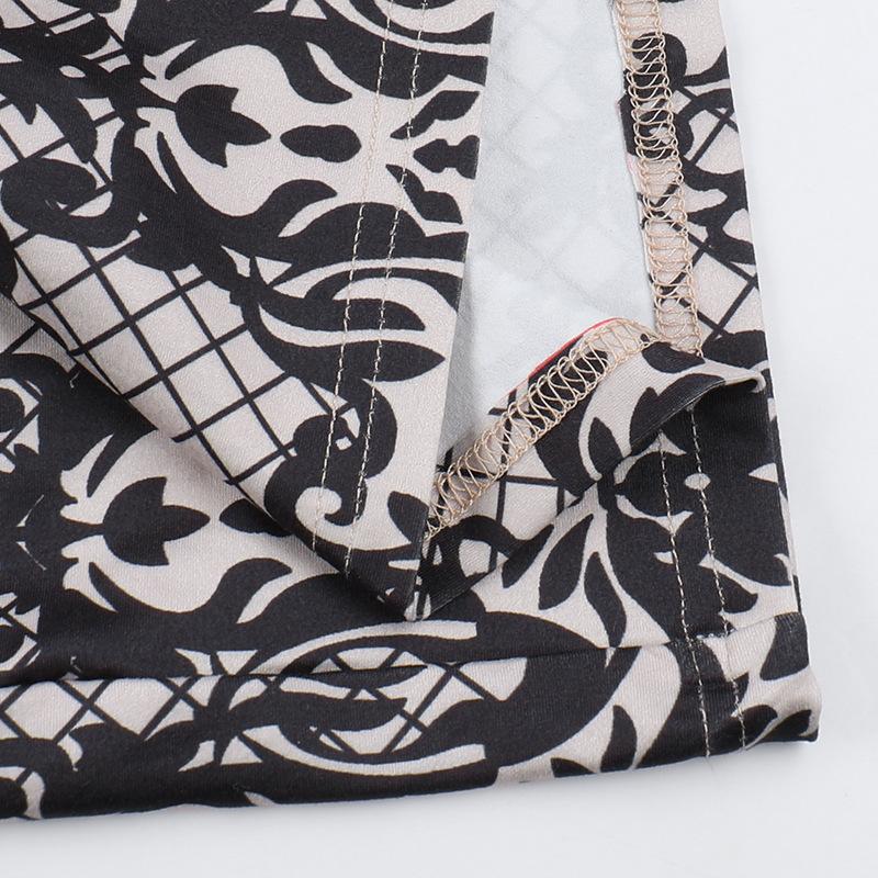 Autumn Fashion Long Dress Women's Temperament Elegant Slim Print Halter Dress