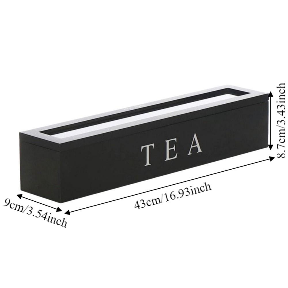 Clear Window Tea Bag Storage Box Wooden Sugar Packet Storage Box Jewelry Watch Display Case Office