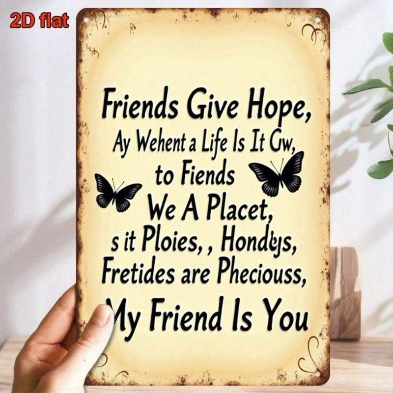Retro Vintage Metal Butterfly Sign 20x30cm Wall Decor for Bar Garage Gift