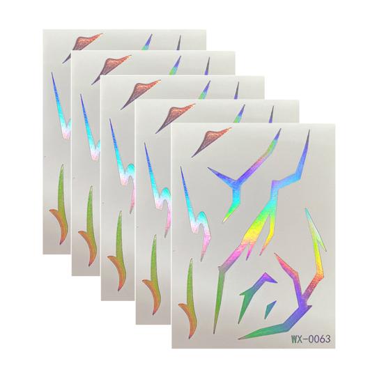5 Sheets Holographic Lightning Tattoos Flash Temporary Stickers Full Color Body