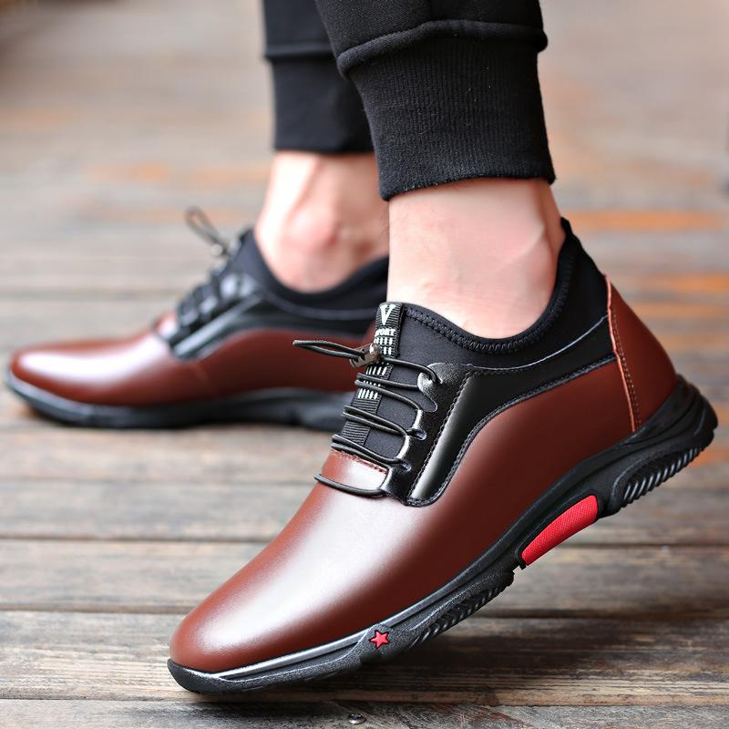 Fashion Men's Casual Shoes Leather PU Black Spring Male Footwear Loafers Soft Bottom Lace Up Outdoor Business Sneakers Shoes For Men