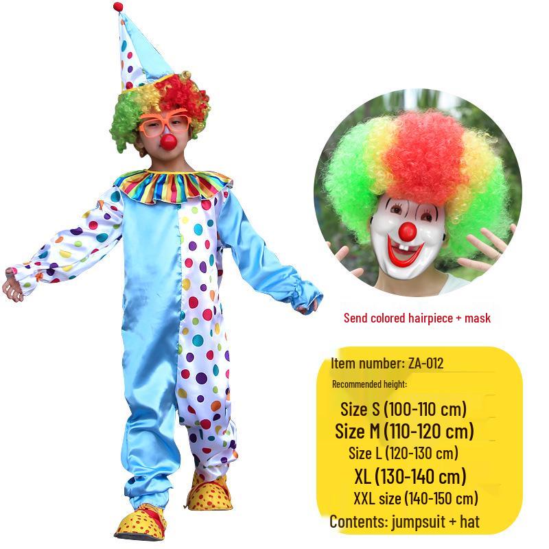 Kids' Clown & Magician Costume Set for Boys & Girls - Perfect for Masquerades, National Day, Christmas & New Year Performances.