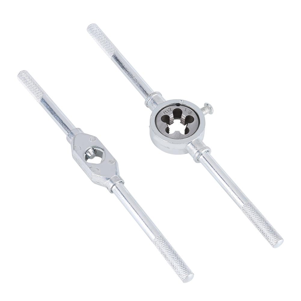 12 stücke M6M12 Schraube Mutter Gewinde Wasserhähne Stirbt Mit Schlüssel Griff Hand Tool Kit