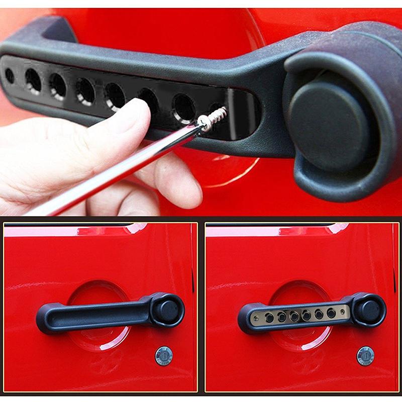 Aluminum Front Rear Door Grab Handle Inserts Cover for Wrangler JK JKU Unlimited Rubicon Sahara Accessories Parts