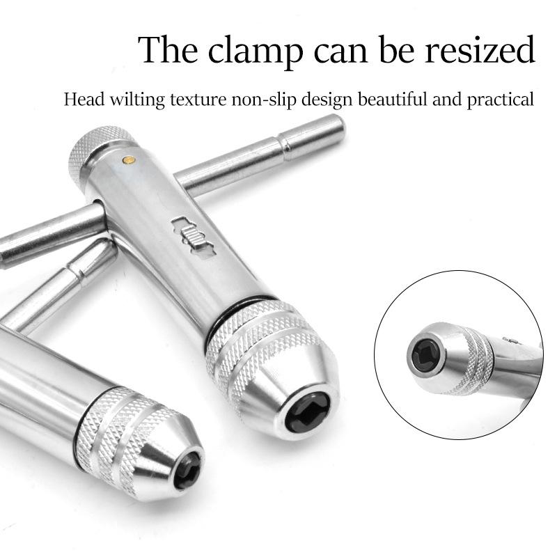 Adjustable Tap Wrench Spanner for 3-12mm Hand Tap High Strength Steel Tool for Metalworking Mechanics Home Repair