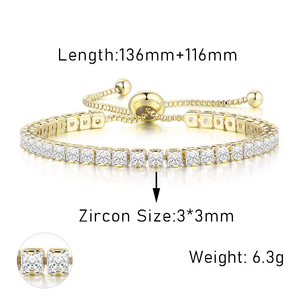 Adjustable Various Size Tennis Bracelet For Women Geometric Clear Zircon Wedding Party Jewellry Items DZH007