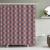 Modern Style Blue And Red Geometric Shower Curtain Waterproof Fabric Bathroom Decor Home Decor