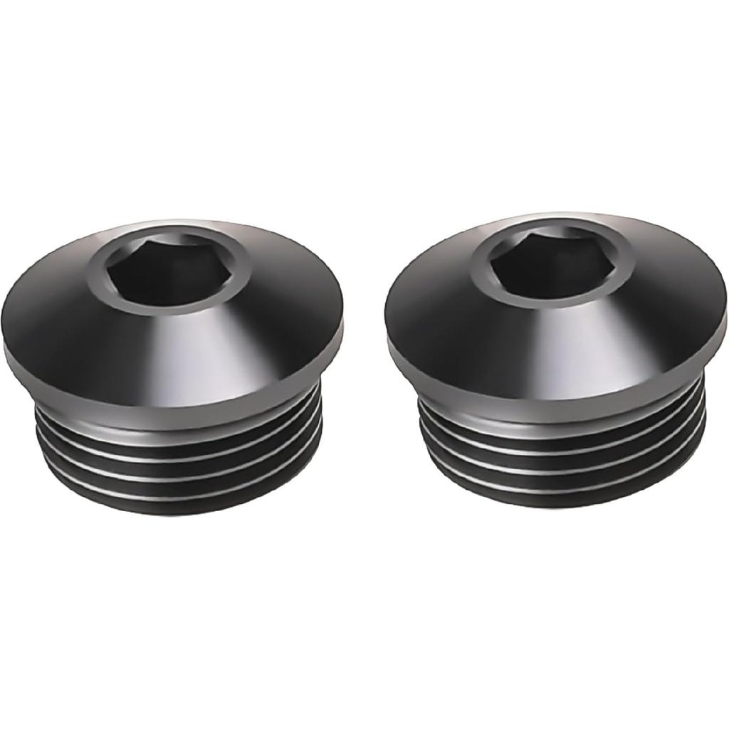 3AN Male Hex Socket Plug ORB Port with O Ring Fitting Adapter Aluminum Black, Pack of 2