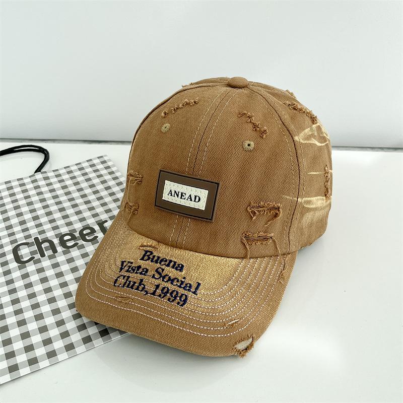 New Soft Top Letter Splicing Baseball Hat for Women Casual Spring and Summer Korean Version Versatile Wide Hat Brim Baseball Hat for Men