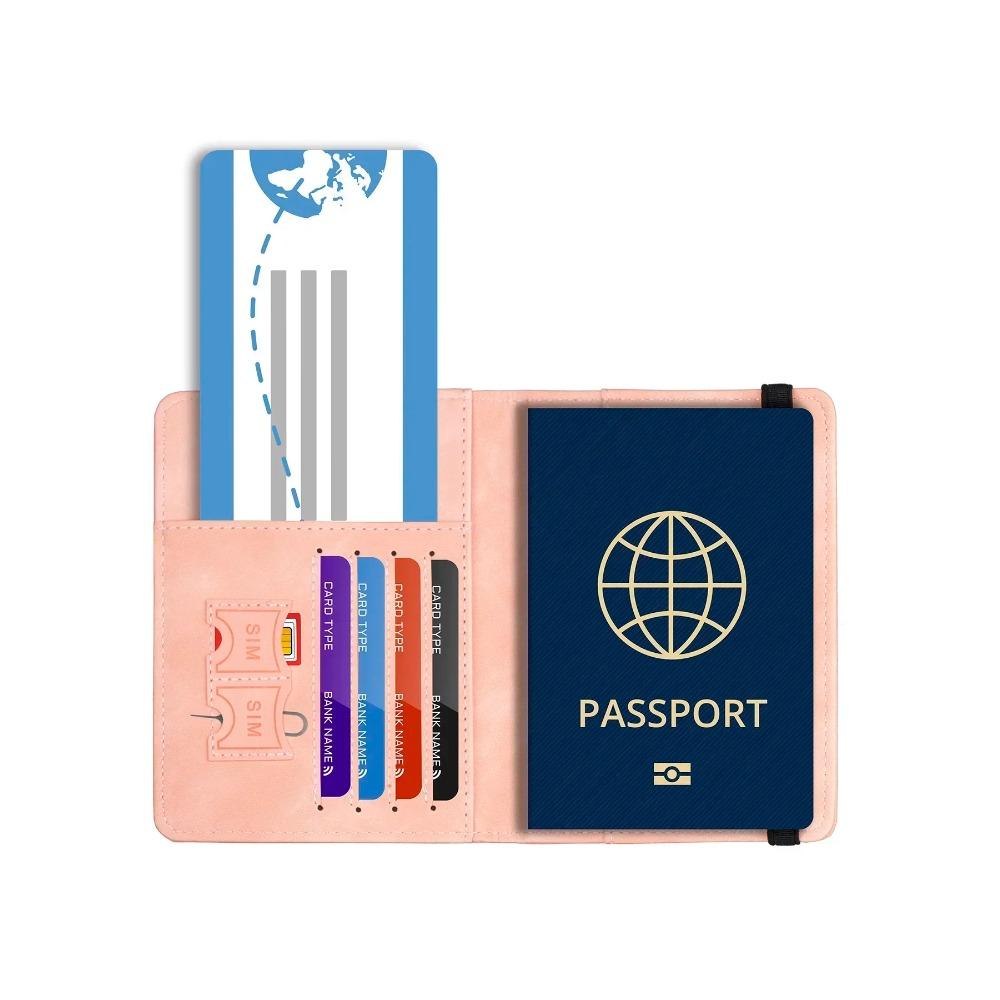 1PC Blockieren Leder Karte Fall Pass Halter Abdeckung Brieftasche Reise Zubehör für Frauen Männer