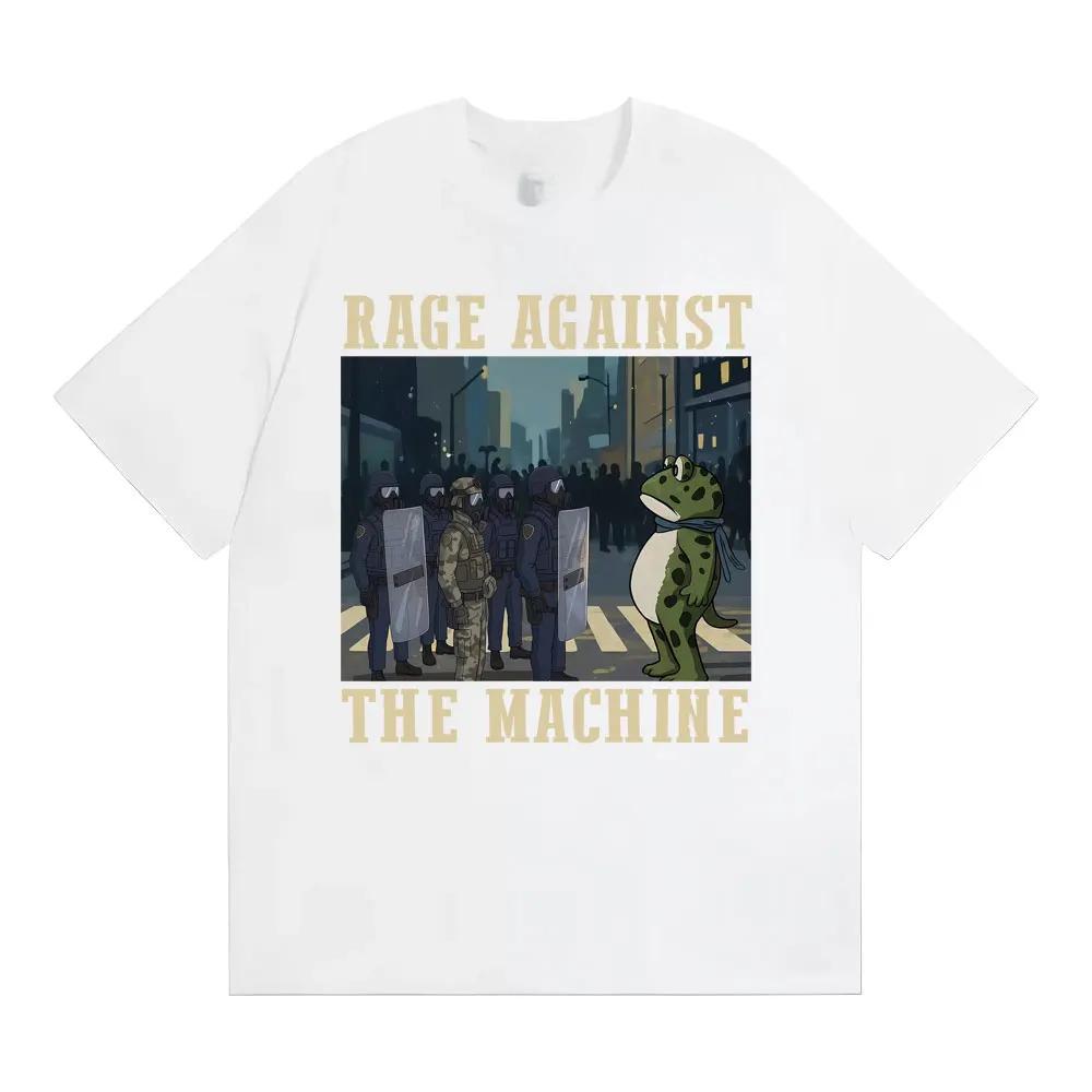 Portland Frog Protest Rage Against The Machine TShirt Funny Meme Graphic T Shirts Unisex Women Casual High Quality Cotton Tshirts