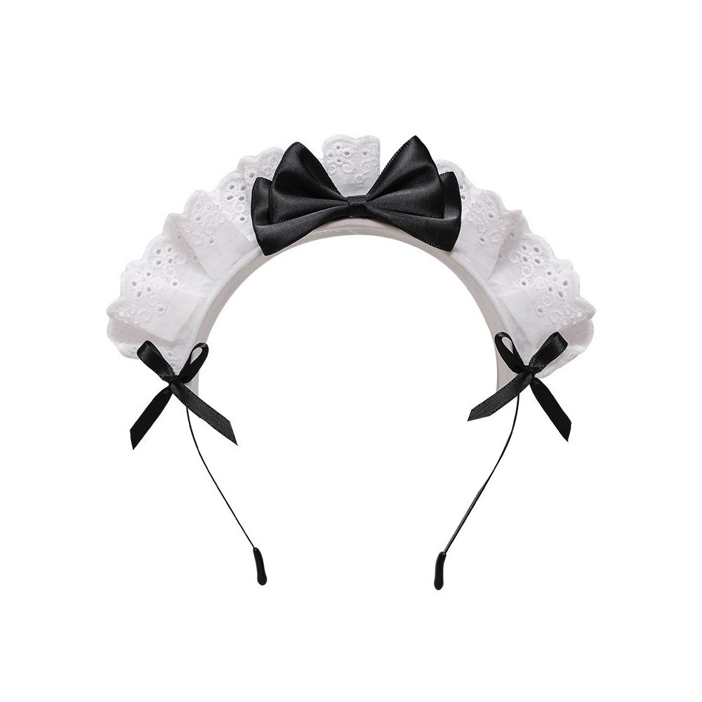 Headdress Lace Maid Wash Face Make up Lolita Hair Band Bow Women Accessories Korea Style Headband