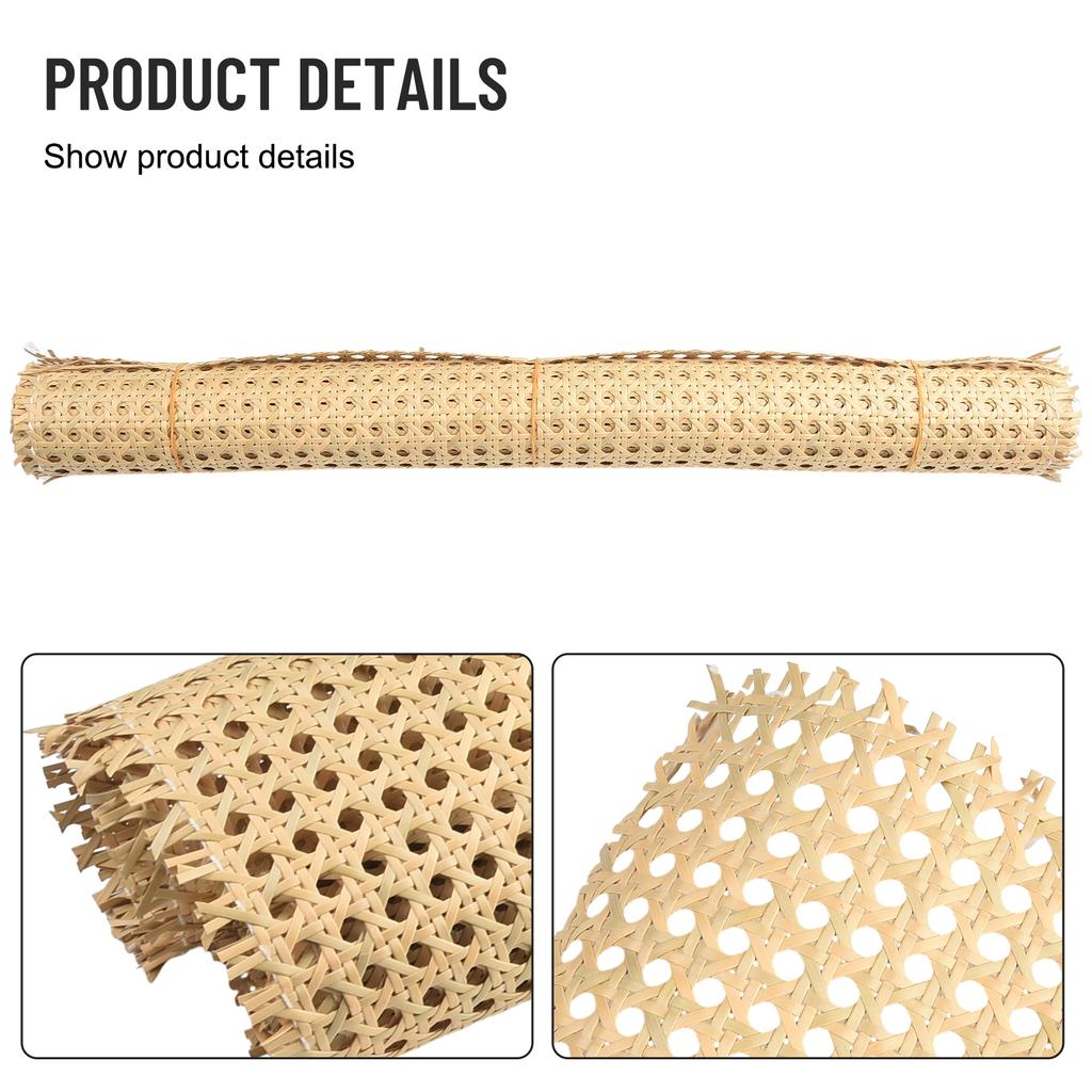 Breathable Rattan Mesh Roll Sheet Webbing Caning Material for Chair Repair and Decoration with Multiple Size Choices
