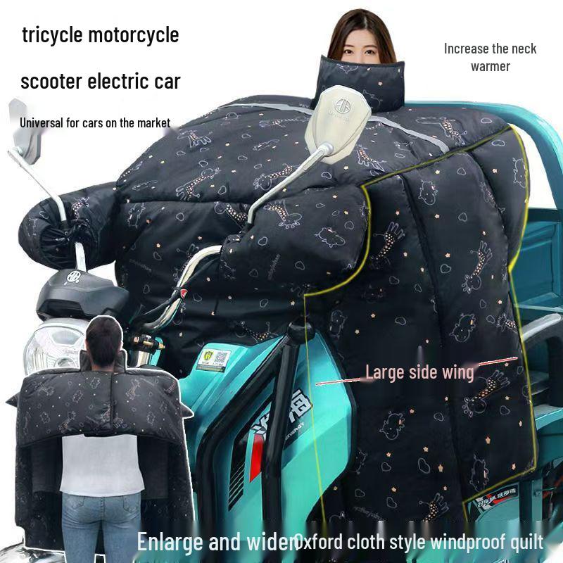 Bardzo gruby aksamitny zimowy ekran na przednią szybę: Wodoodporny/Wiatroodporny na rowery elektryczne i trójkołowe