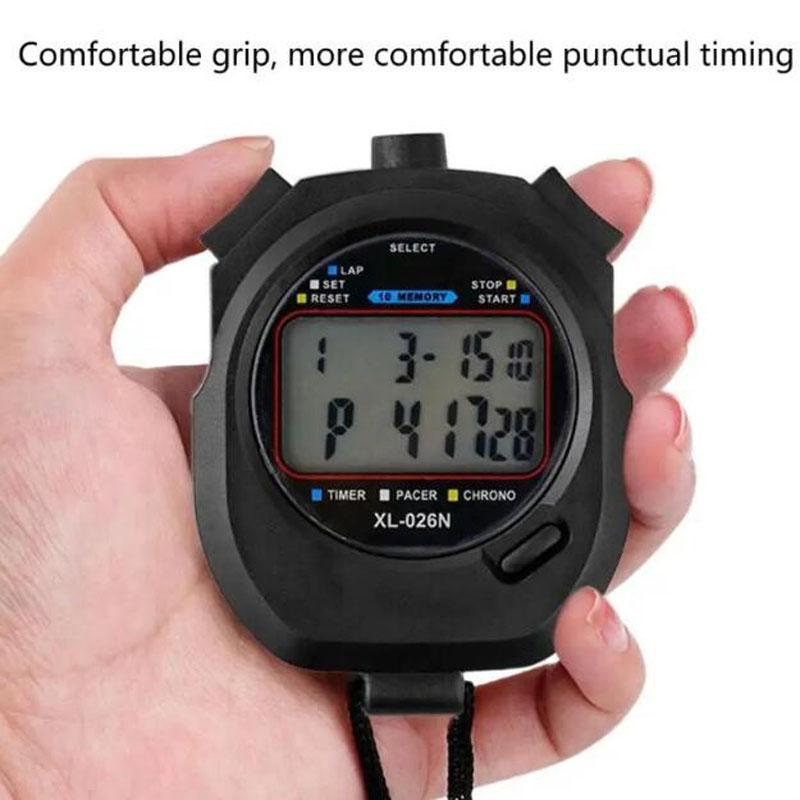 Athletic Timers Double Row LCD Stopwatches 10 Lap Memory Water Resistant Design