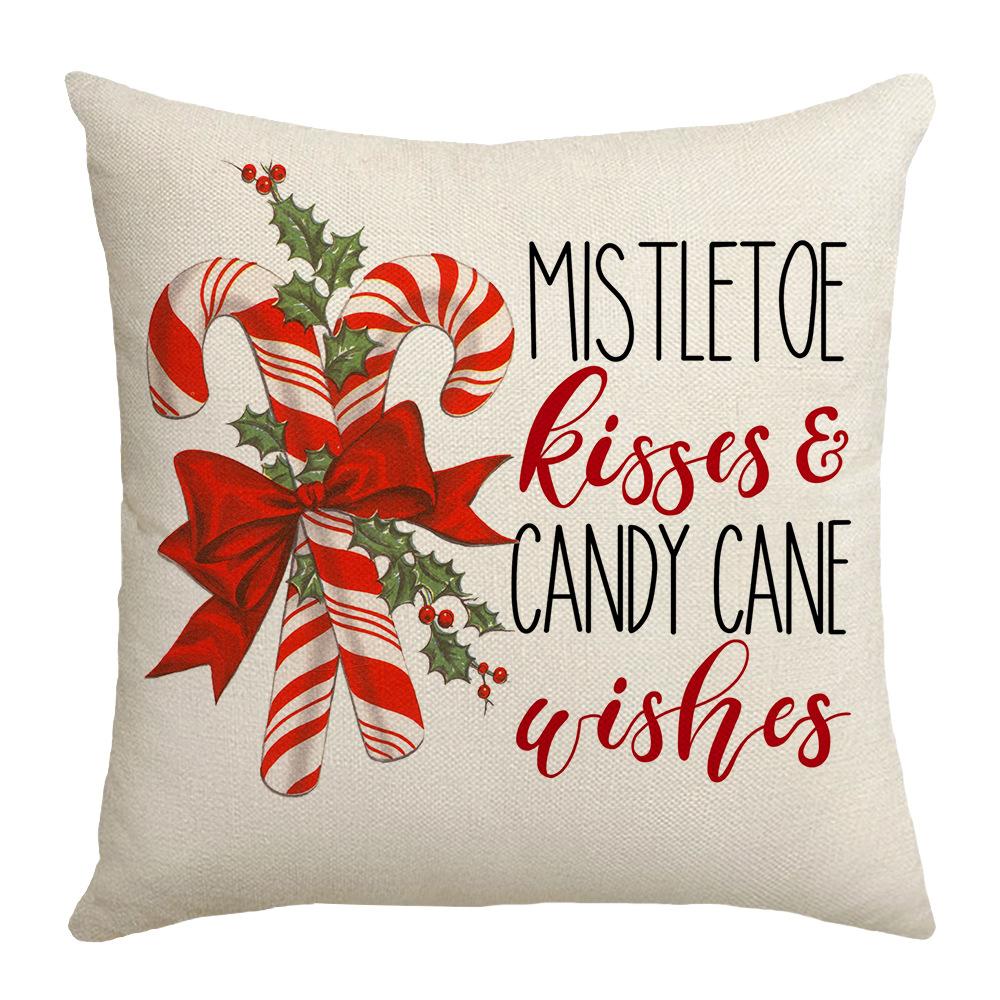 New Cute Deer Christmas Series Pillowcase Santa Claus Snowman Sofa Bedroom Pillowcase