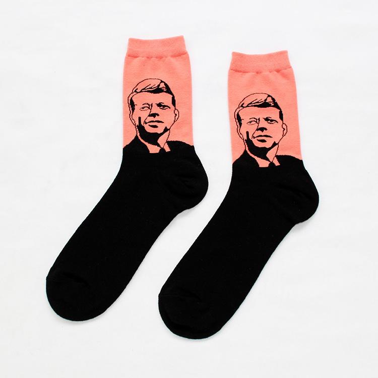 Chaussettes Femmes Drôles Mignonnes Dessin Animé Fruits Avocat Œuf Peinture à l'Huile Van Gogh Rayures Heureux Japonais Harajuku Chaussettes de Skateboard