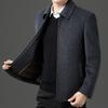 New Autumn Lapel Fashion Men's Jacket Solid Color High-end Business Casual Middle-aged Men's Top
