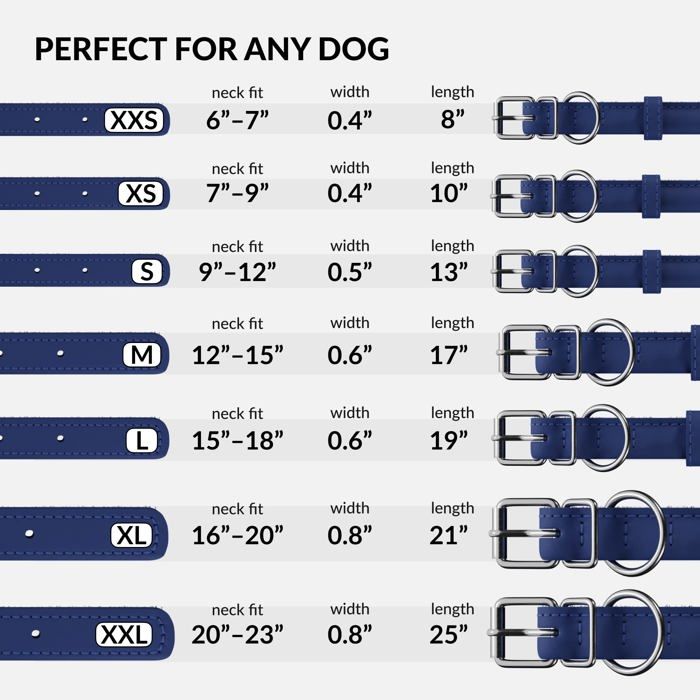 Collier pour chien - COLLARDIRECT - Cuir véritable - 15 cm - Doux et durable - Anti-enchevêtrement