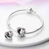New In Silver Color Love Zircon Heart Series Beads Fit  Bracelet DIY Charm Pendant Woman Jewelry Hot Sale