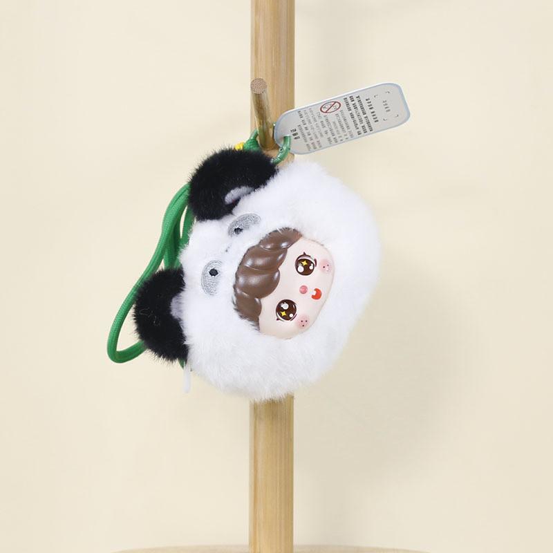 Plush Cartoon Face Keychain With Soft Pp Cotton Filling For Kids And Teens