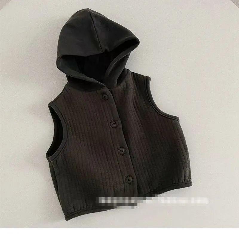 Ärmellose Babyweste mit Kapuze im koreanischen Stil - Frühjahr- & Herbstkollektion 2025