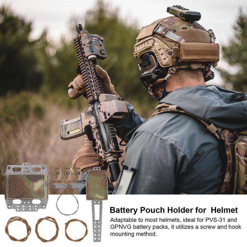 Battery Pouch For Helmets Battery Pack Case Balance Weight Bag 1000D Nylon Adjustable Elastic Cord Outdoor Accessories For