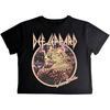 Rock Off Officially Licensed Products Def Leppard Love Bites Band Logo Crop Top Black