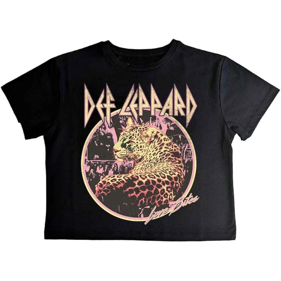 Официально лицензированные продукты Rock Off Def Leppard Love Bites Логотип группы Укороченный топ Черный XXXXXL разноцветный