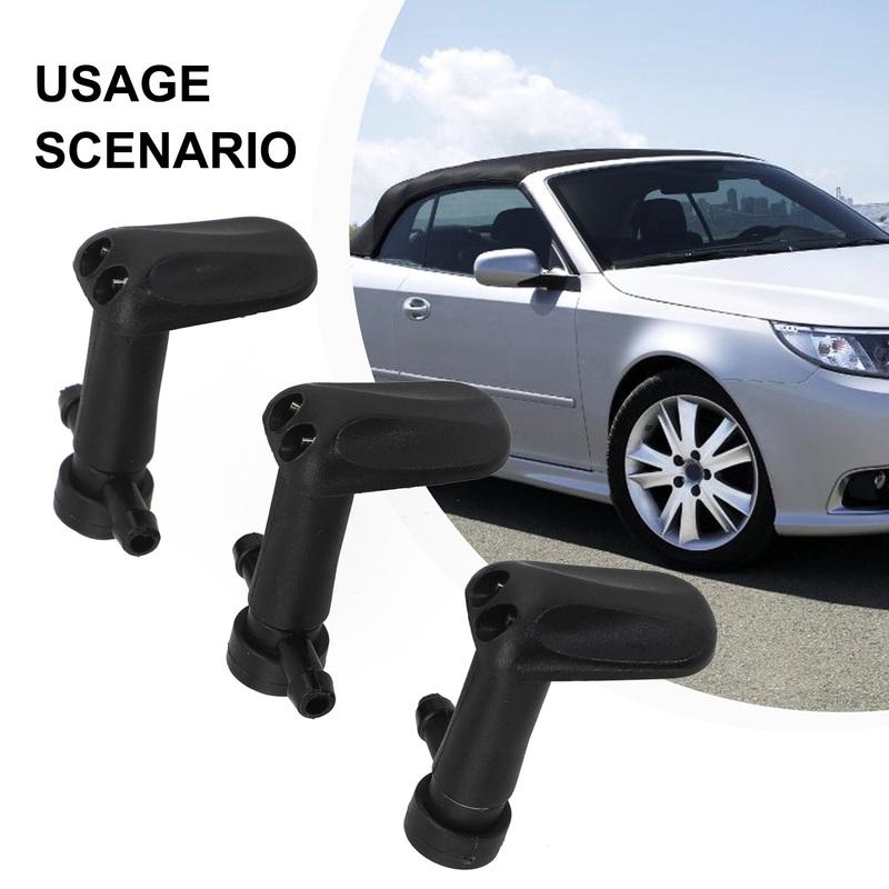 

3Pcs Windshield Washer Nozzles for Saab 93 93X Direct Replacement Parts for 2003 2011 Part Numbers 12778850 12778849
