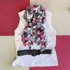Used Imported large stole, long scarf, viscose, pink & navy, UV protection, air conditioning countermeasure
